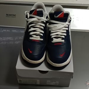 Blue Red & White Air Force 1's